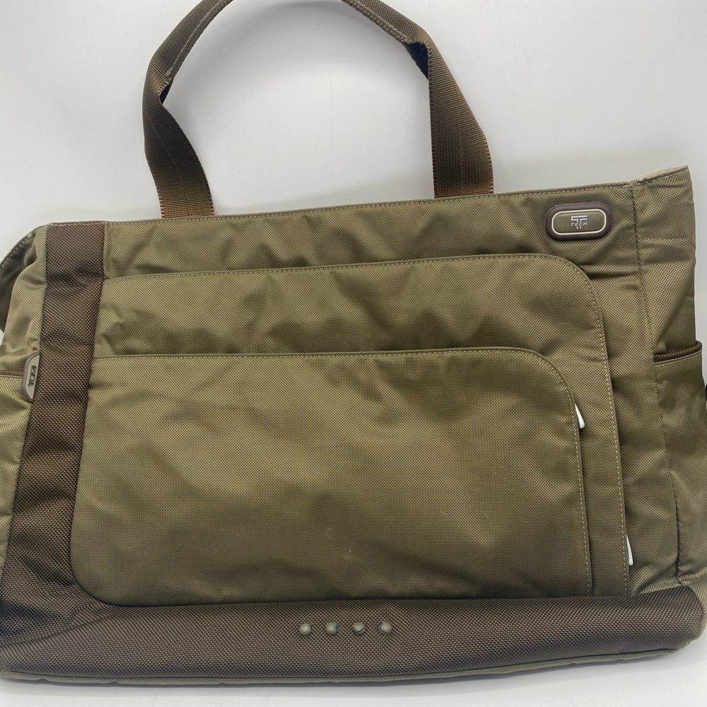 TUMI T-Tech Army Green Nylon Multi Pockets Laptop Bag
